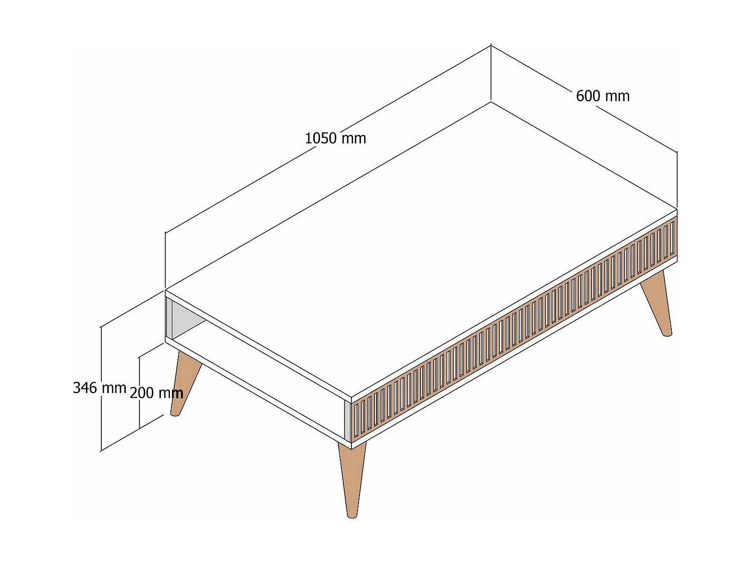 Mesa de Centro Milan em Nogueira e Creme - Elegância e Funcionalidade para sua Sala de Estar