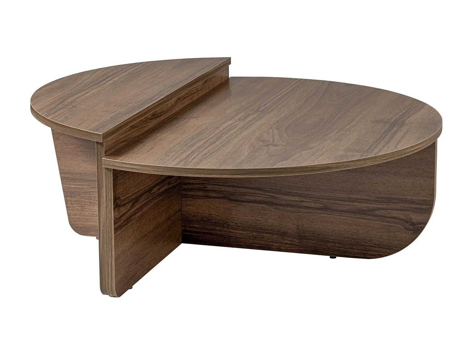 Mesa de Centro Modular Orion em Nogueira - Design Sofisticado e Funcionalidade Elegante