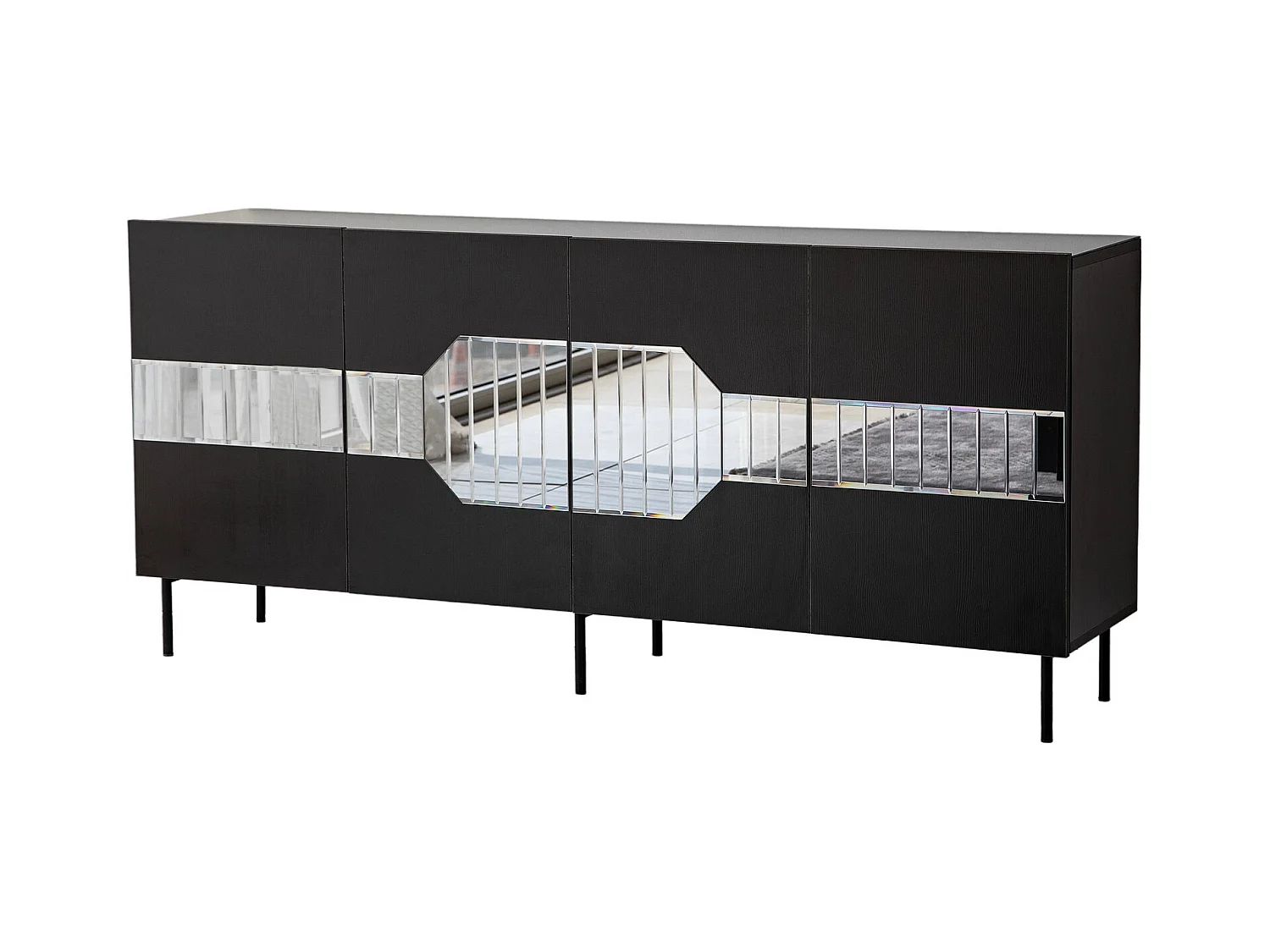 Aparador Milan Negro Humo 180x40x80 cm