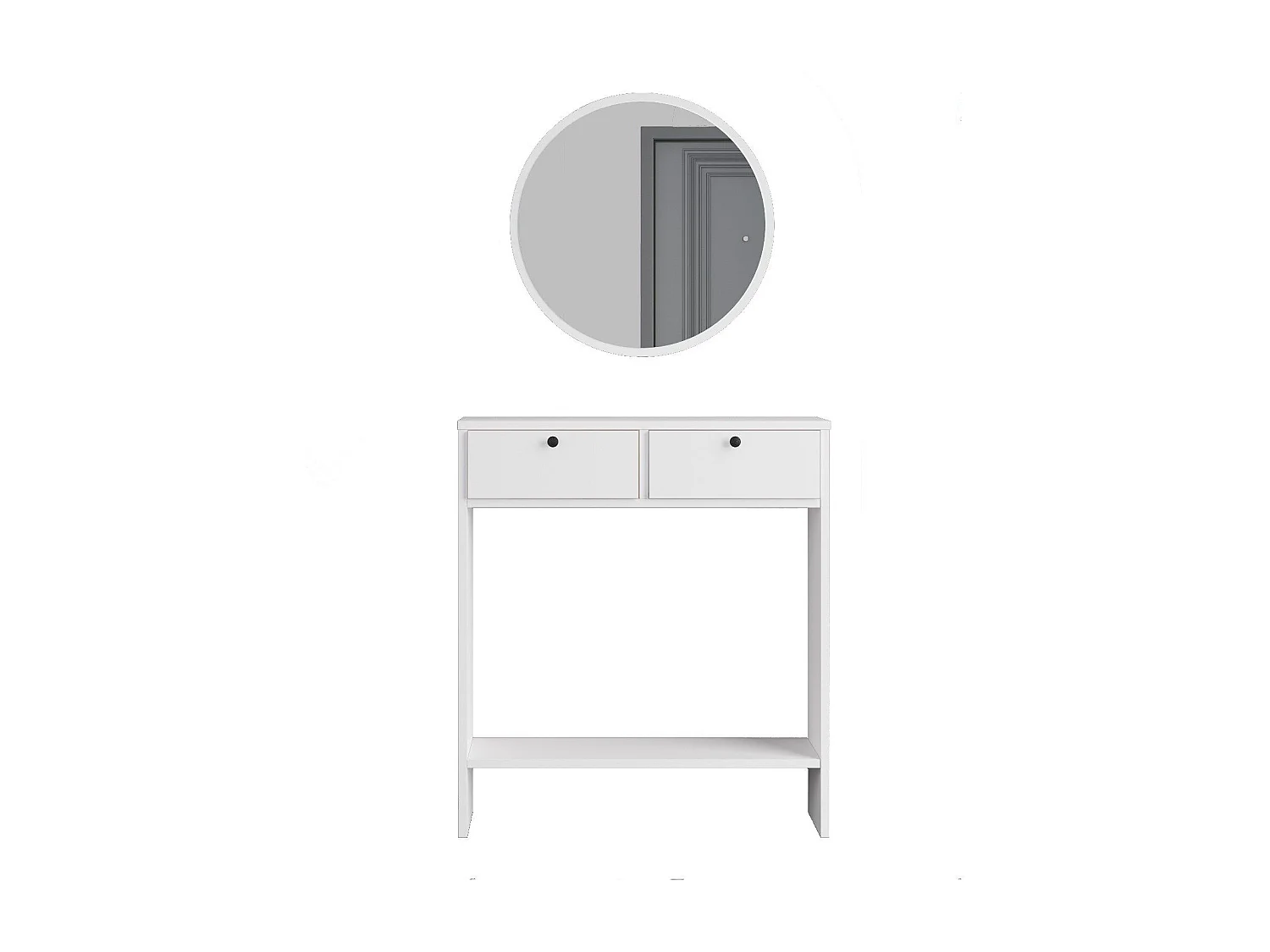 Ensemble console avec miroir Iota Blanc
