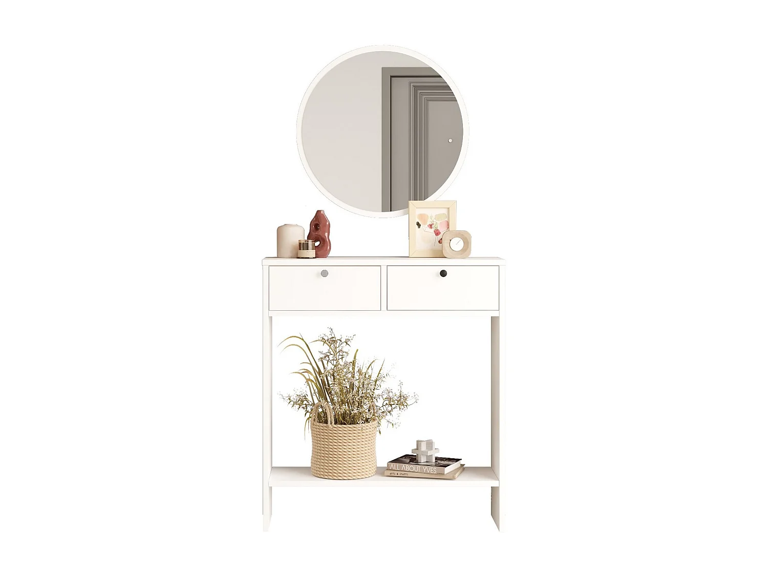 Ensemble console avec miroir Iota Blanc