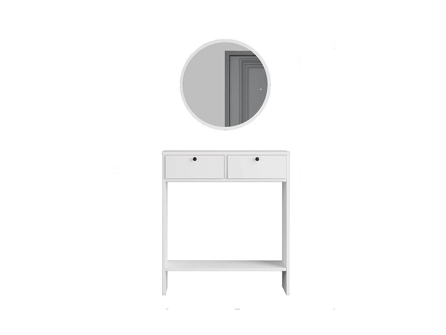 Ensemble console avec miroir Iota Blanc
