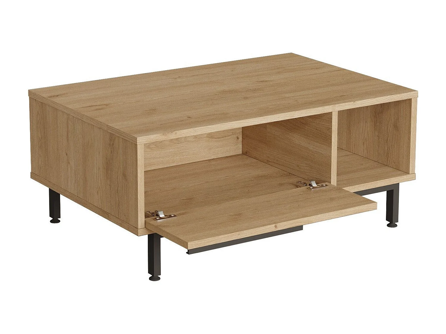 Mesa de café Kailua AE101, Nogal, 38x60x90cm, Aglomerado laminado, Angular