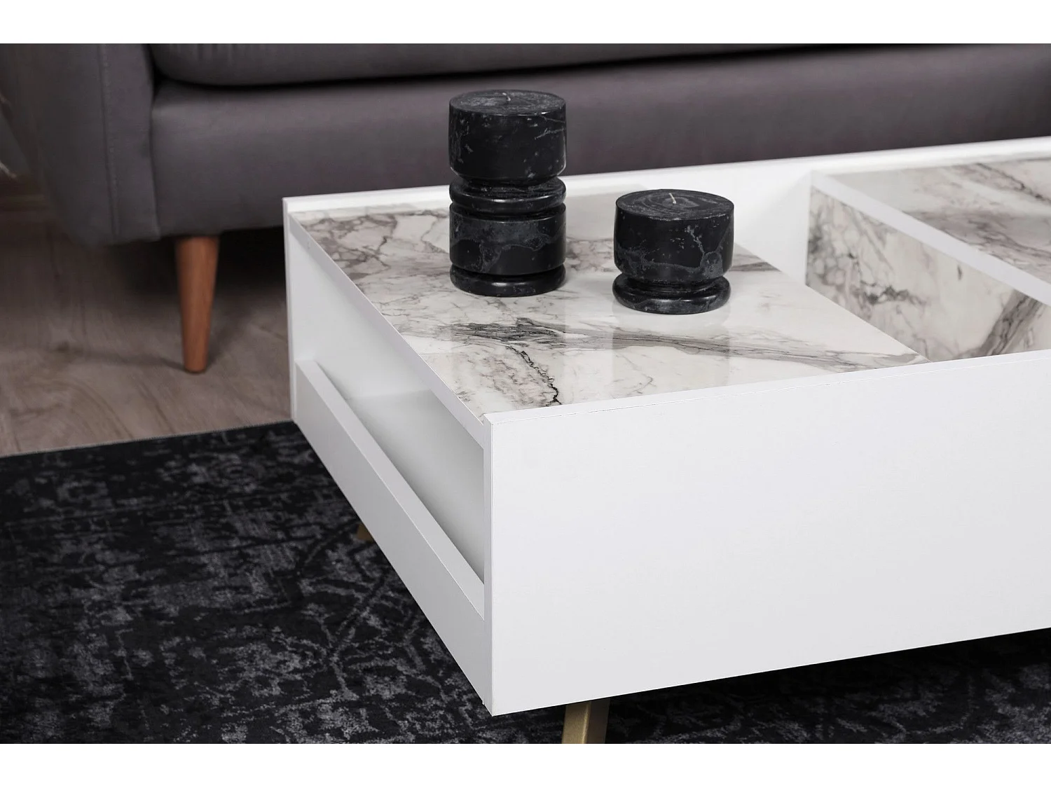 Mesa de Centro Moderna Frida - Elegância em Branco