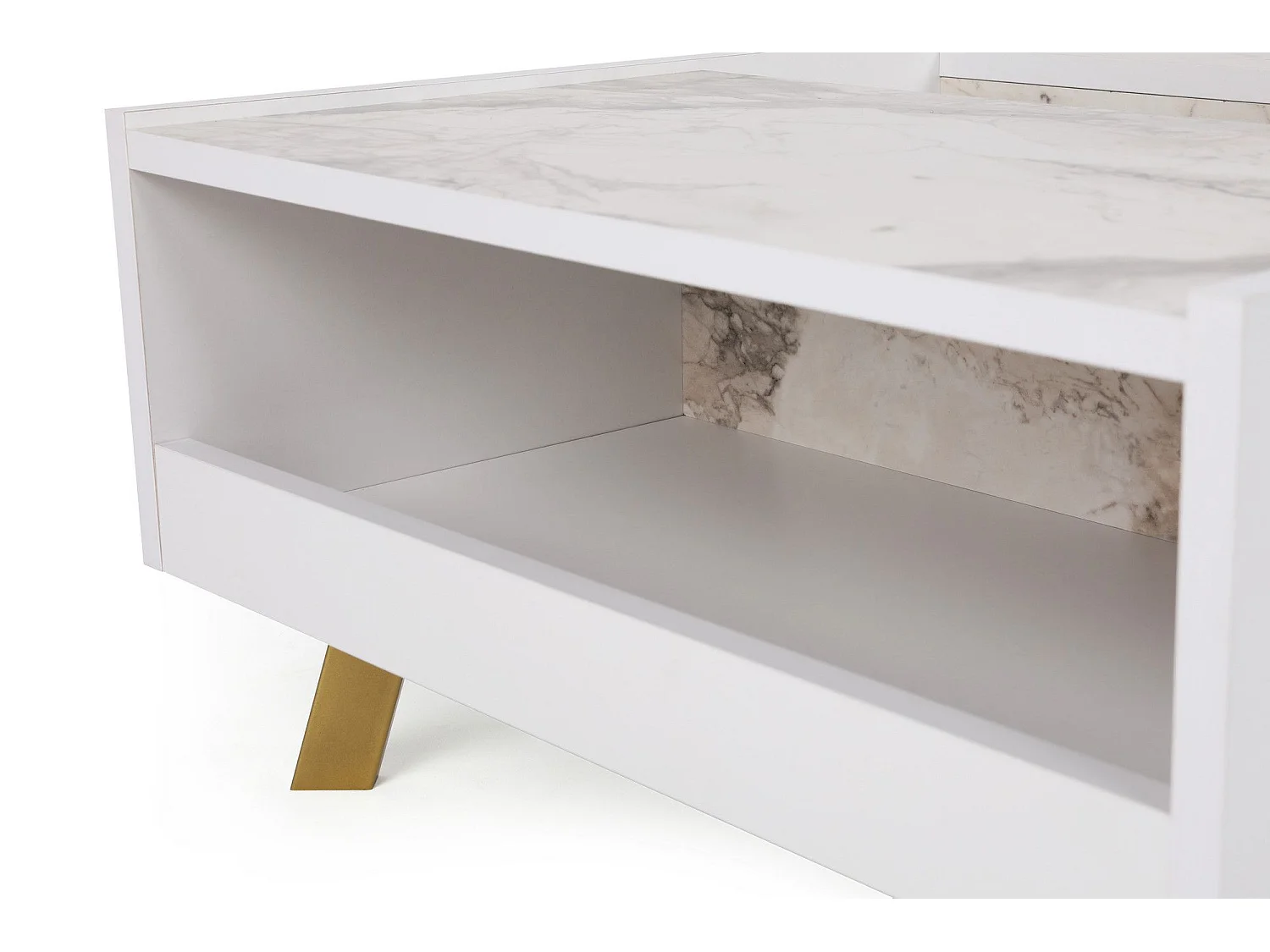 Mesa de Centro Moderna Frida - Elegância em Branco