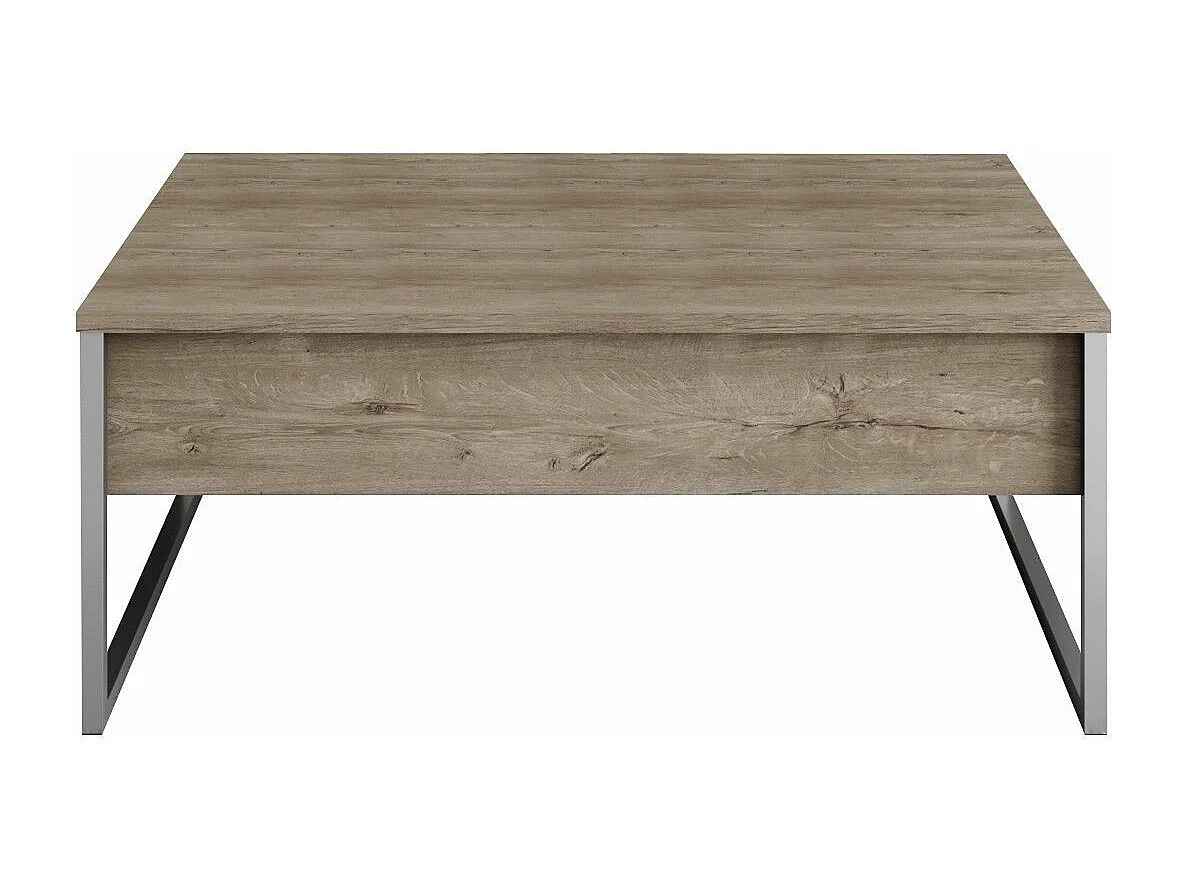 Table basse Sibylle L90xH40cm Bois foncé et Métal Argent