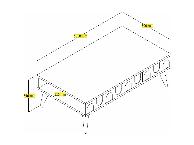 Mesa de Centro Elegante Lyon 34 - Atlas e Nogueira para Sala de Estar