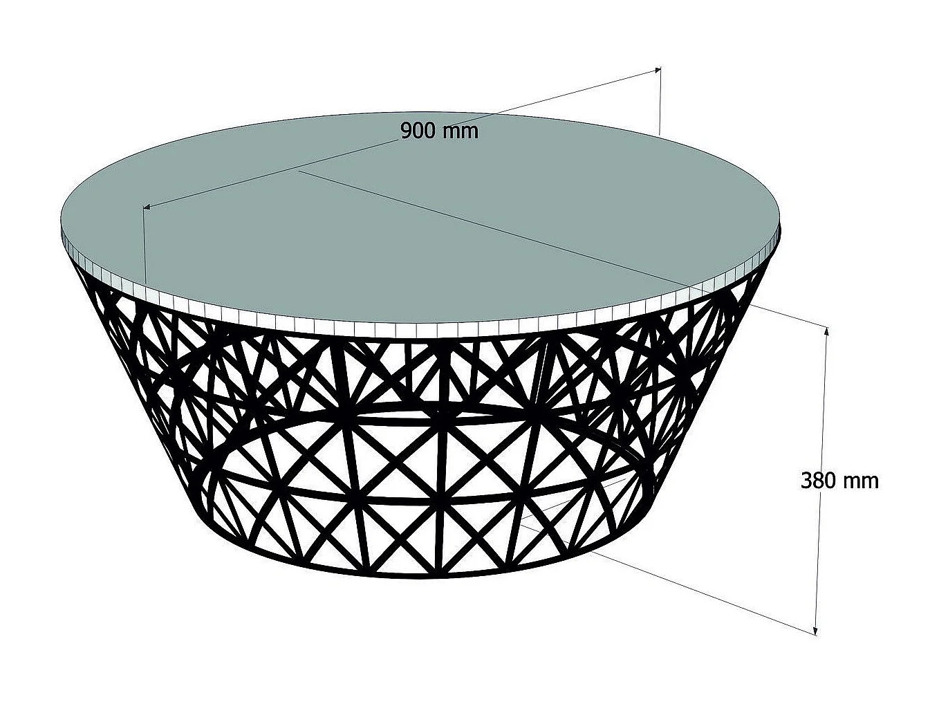 Mesa de Centro Estilosa em Metal Ferforje e Nogueira