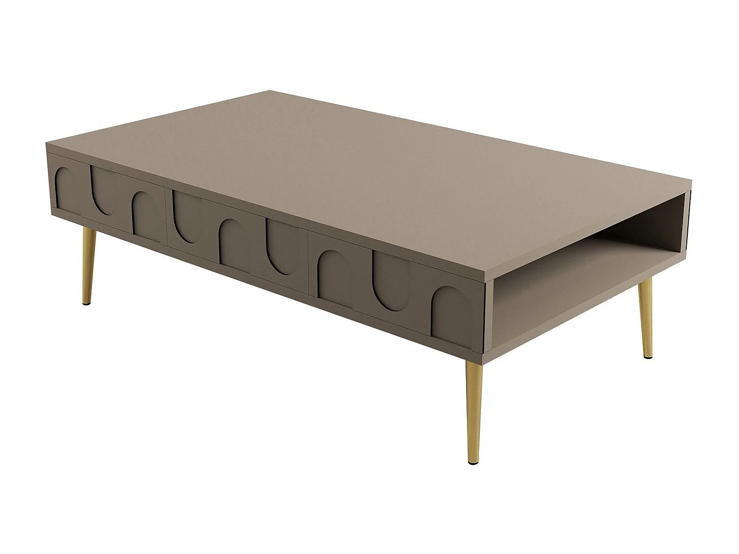 Mesa de Centro Lyon 33 - Elegância em Ouro e Atlas