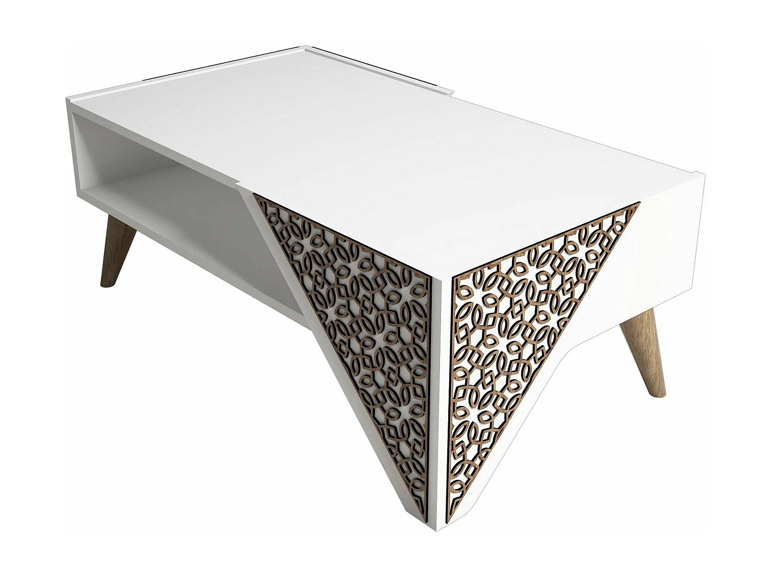 Mesa de Centro Beril Branca: Elegância e Funcionalidade para sua Sala