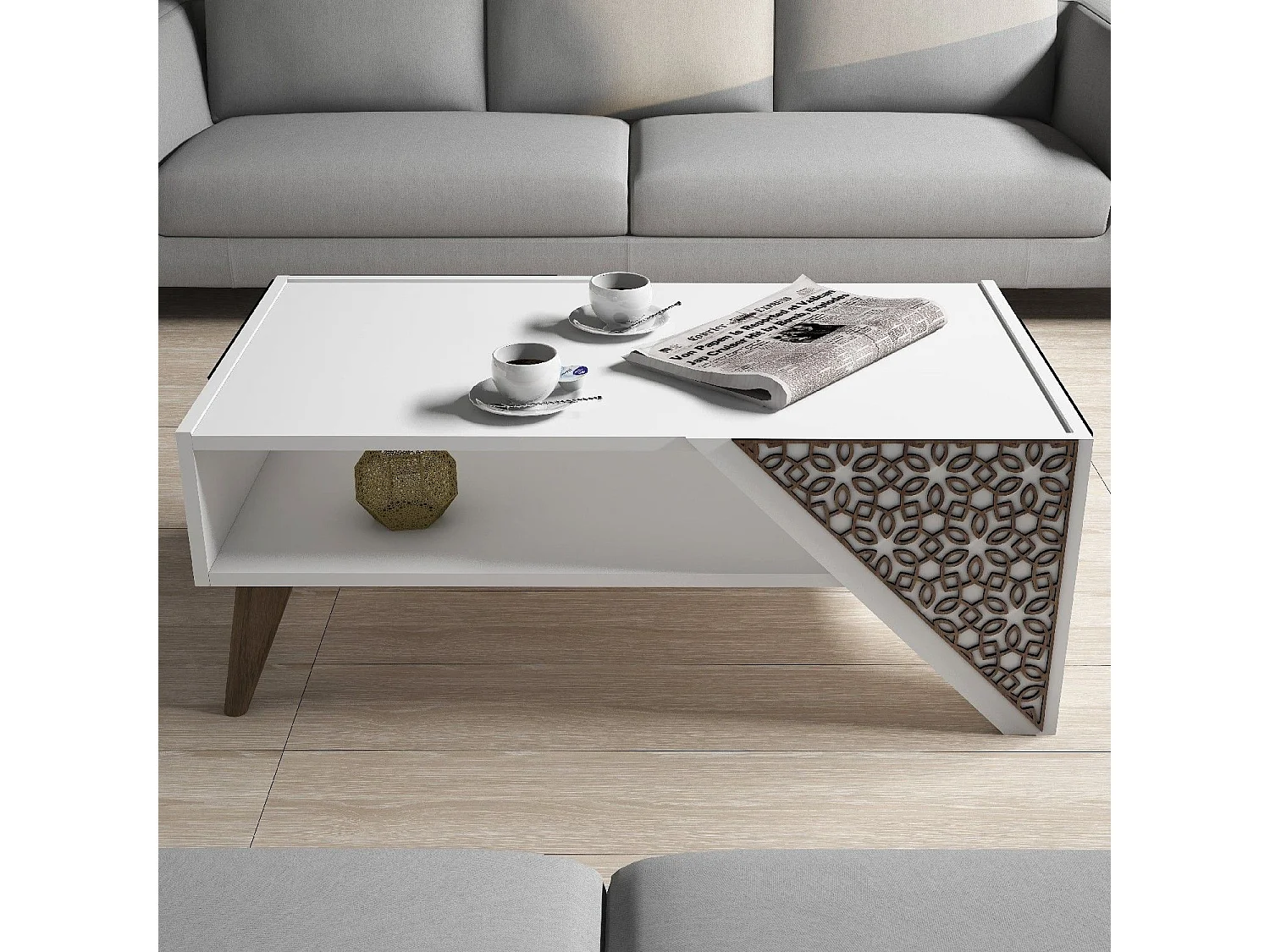 Mesa de Centro Beril Branca: Elegância e Funcionalidade para sua Sala