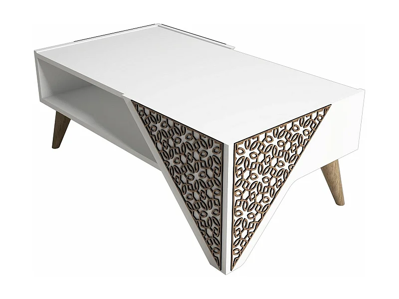 Mesa de Centro Beril Branca: Elegância e Funcionalidade para sua Sala