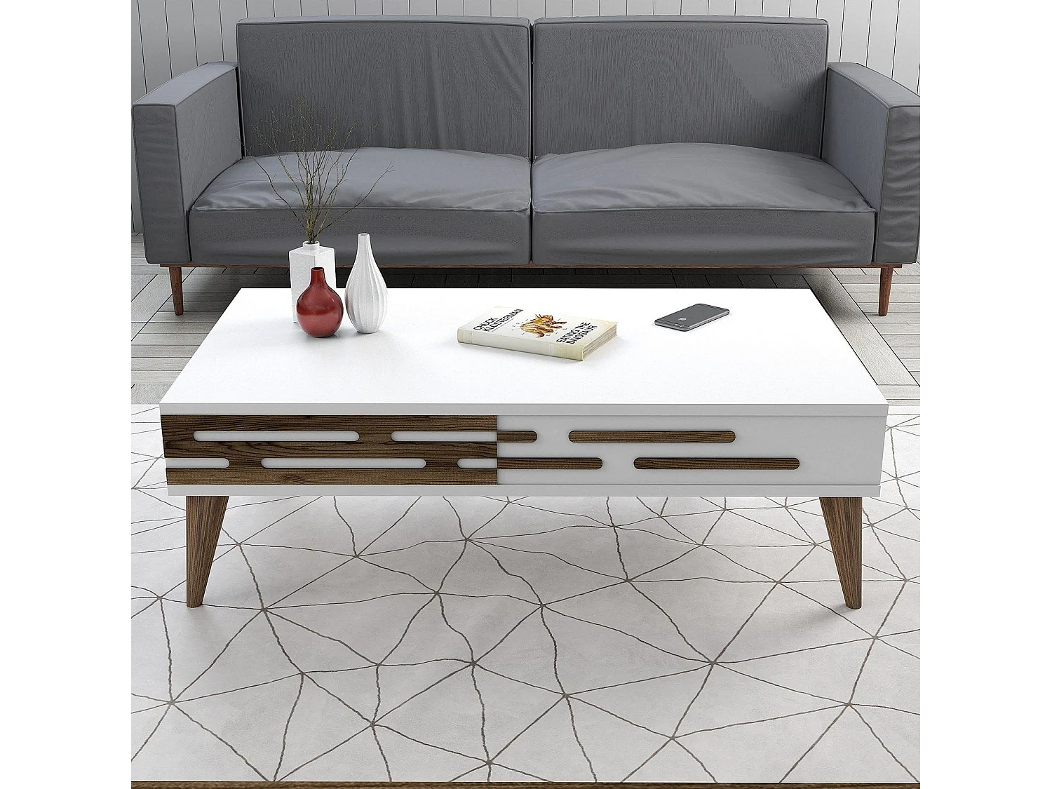 Mesa de Centro Valensiya Branca - Elegância e Versatilidade para Sua Sala