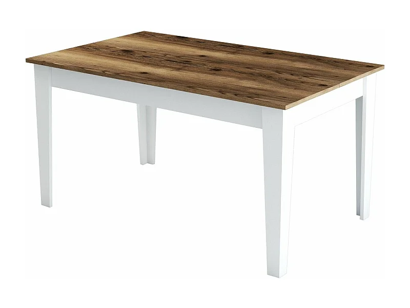 Mesa de Jantar Moderna Milano com Arrumação em Nogueira e Branco – 145x88x75 cm