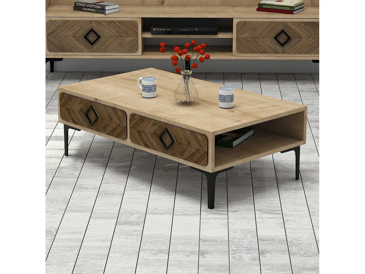 Mesa de Centro Samba em Carvalho - Elegância e Estilo Moderno