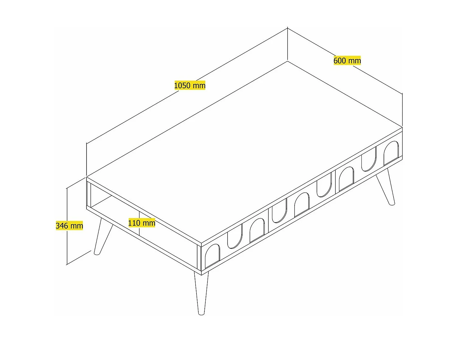 Mesa de Centro Lyon 34 em Branco e Nogueira - Elegância e Funcionalidade