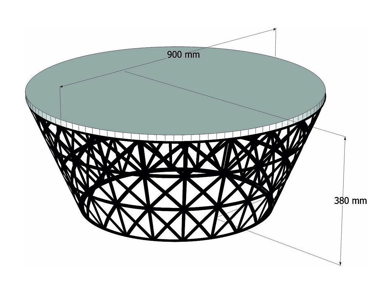 Mesa de Centro Moderna em Estilo Industrial - Oak e Preto