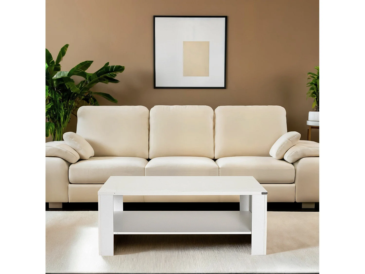 Mesa de Centro Elegante "Luz" em Branco Diamante - Design Moderno e Funcional