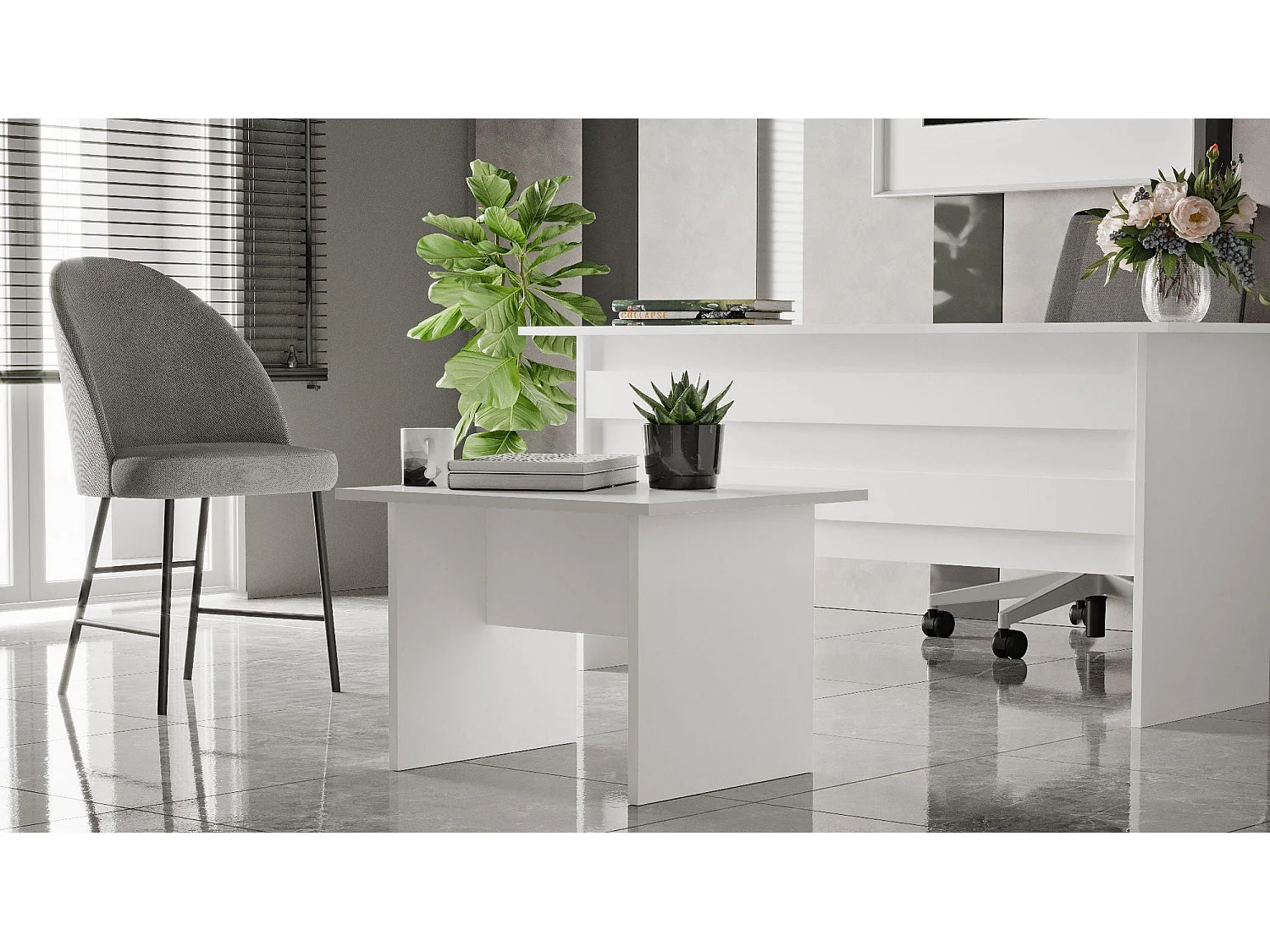 Mesa de Centro Moderna Vo2-W: Elegância e Funcionalidade para Sua Sala de Estar