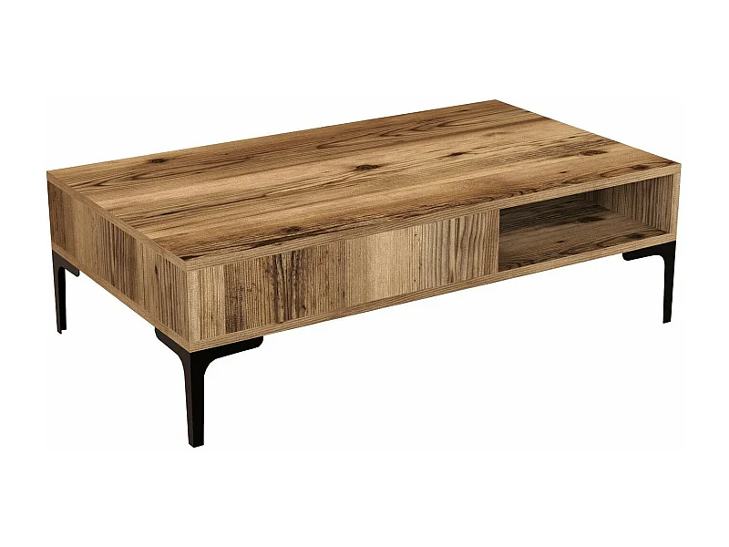Mesa de café Kailua 1239, Nogal, 33x60x105cm, Aglomerado laminado, Angular