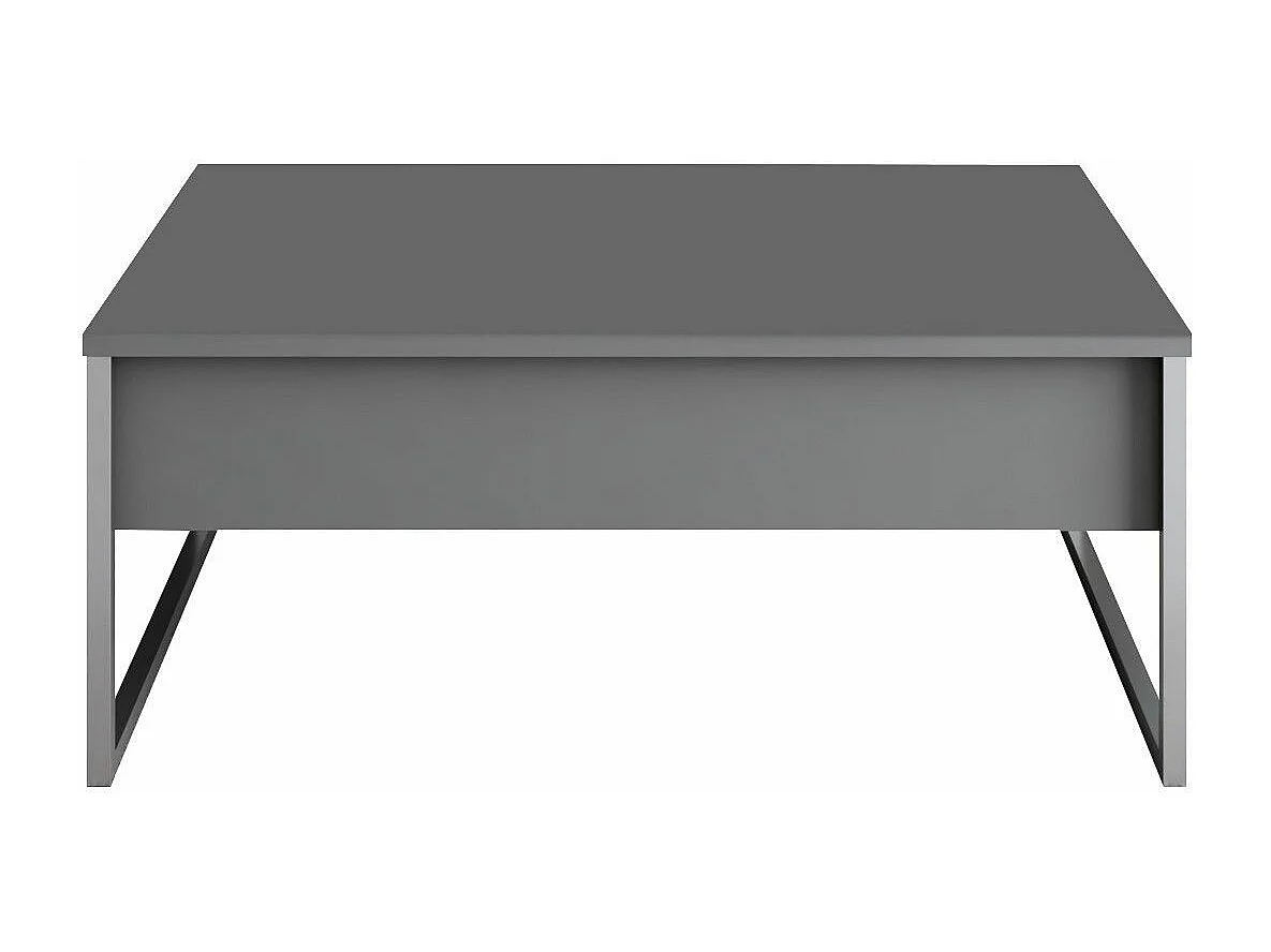 Table basse Sibylle L90xH40cm Bois Anthracite et Métal Argent