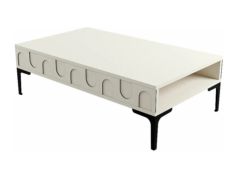 Mesa de Centro Lyon 32 em Creme e Preto - Estilo Moderno e Sofisticado