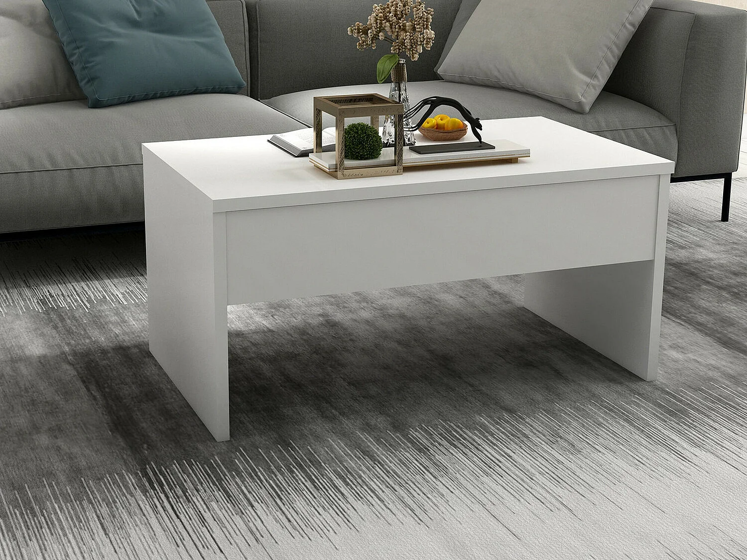 Mesa de Centro Escandinava Akilli - Elegância e Funcionalidade em Branco