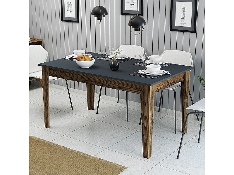 Table de salle à manger avec rangement Kaltes L145cm Anthracite