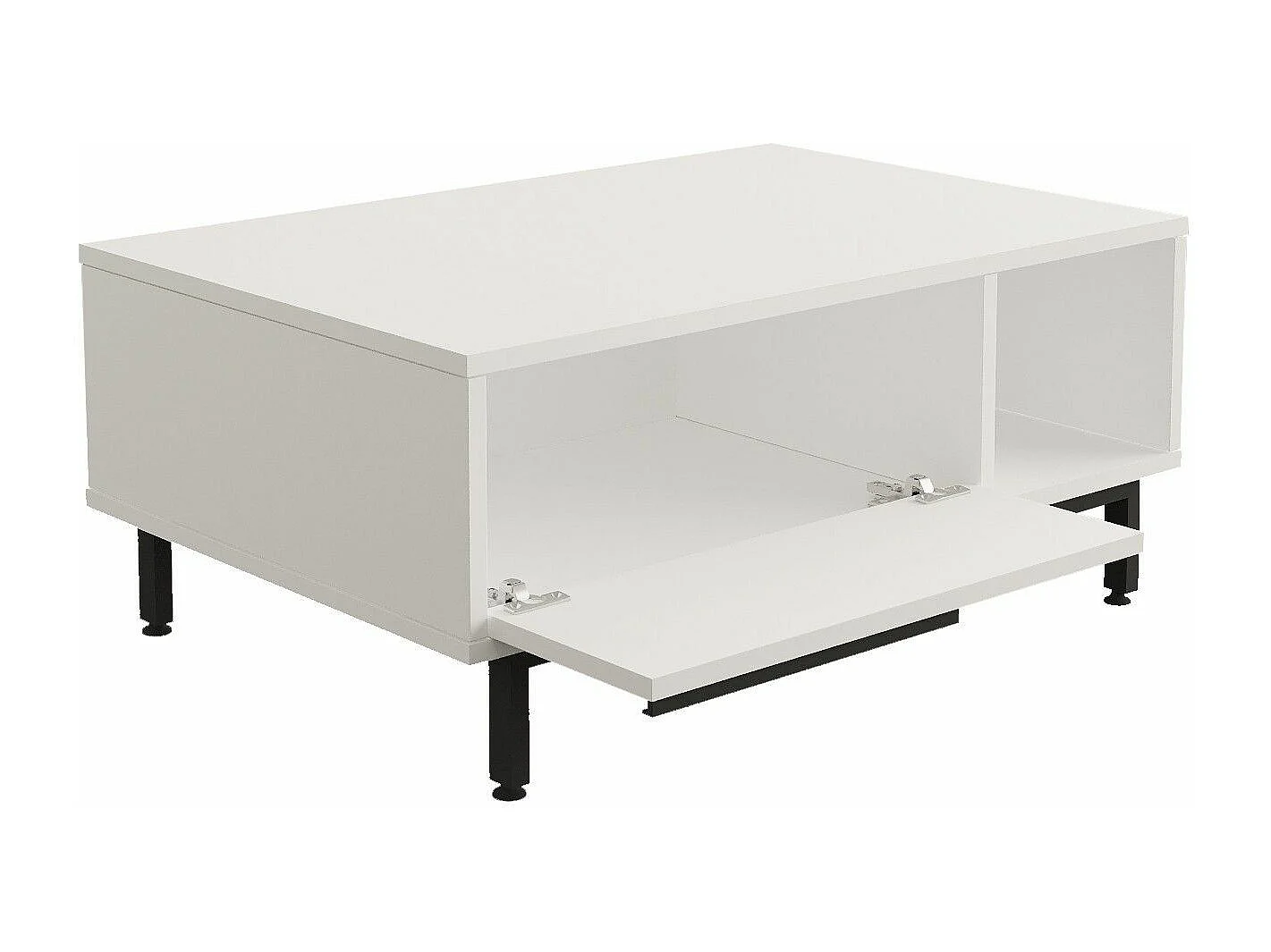 Mesa de café Kailua AE101, Blanco, 38x60x90cm, Aglomerado laminado, Angular