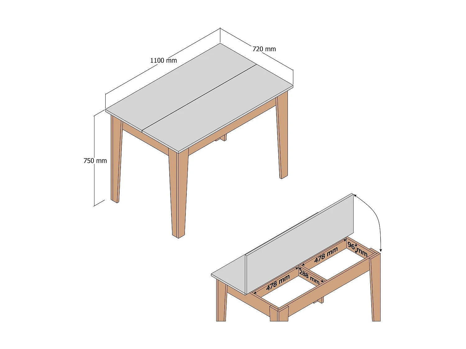 Mesa de Cozinha Kiev 505 - Elegância em Nogueira e Branco