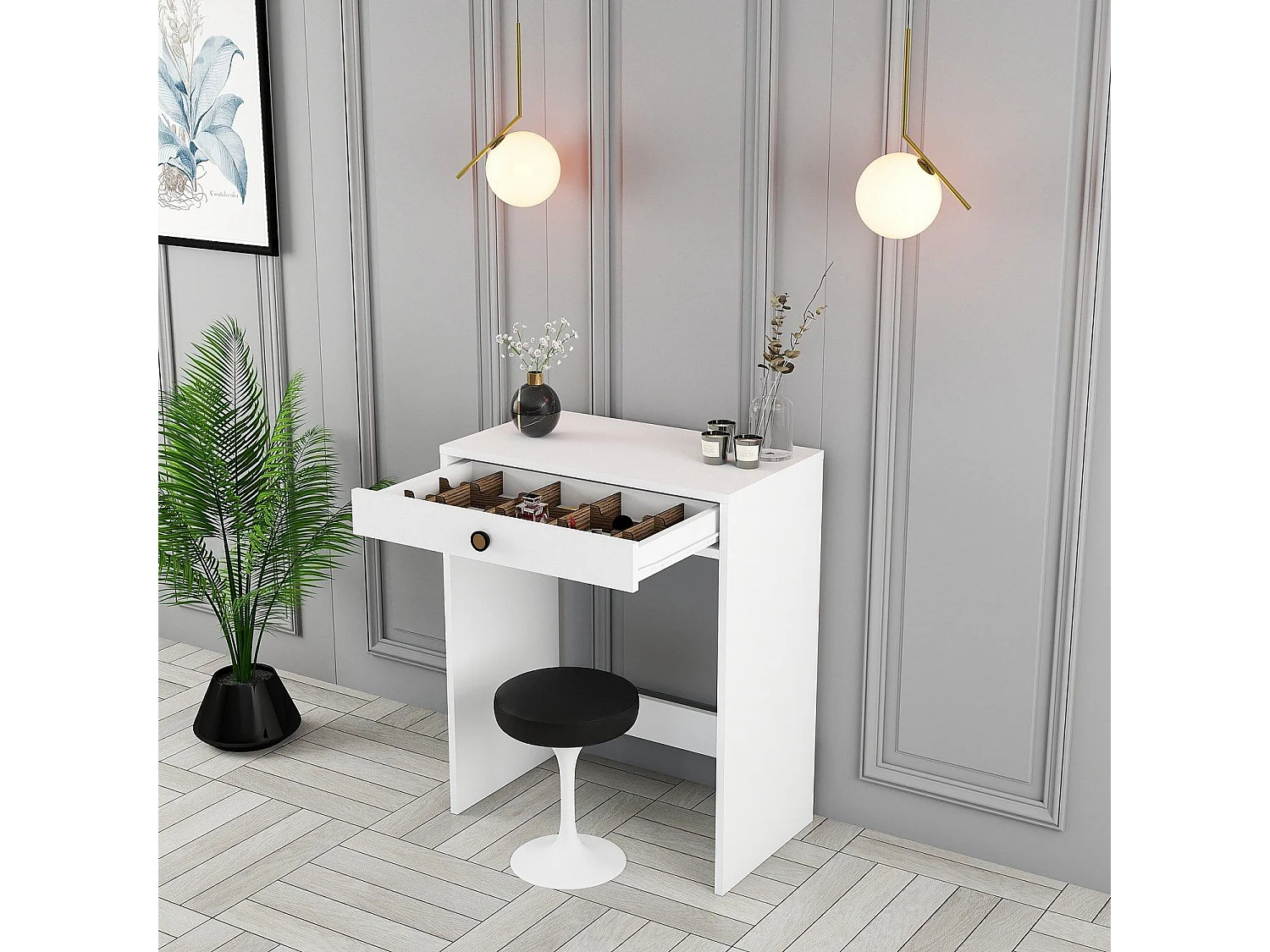 Mesa de Maquilhagem Elegante Lizbon - Branca para a Sua Rotina de Beleza