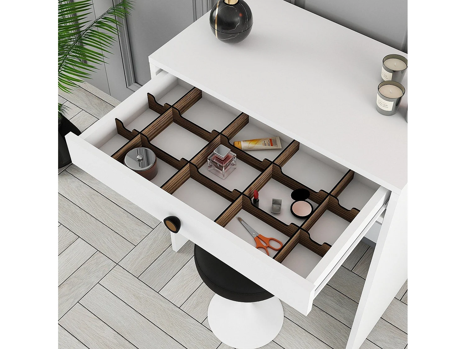 Mesa de Maquilhagem Elegante Lizbon - Branca para a Sua Rotina de Beleza