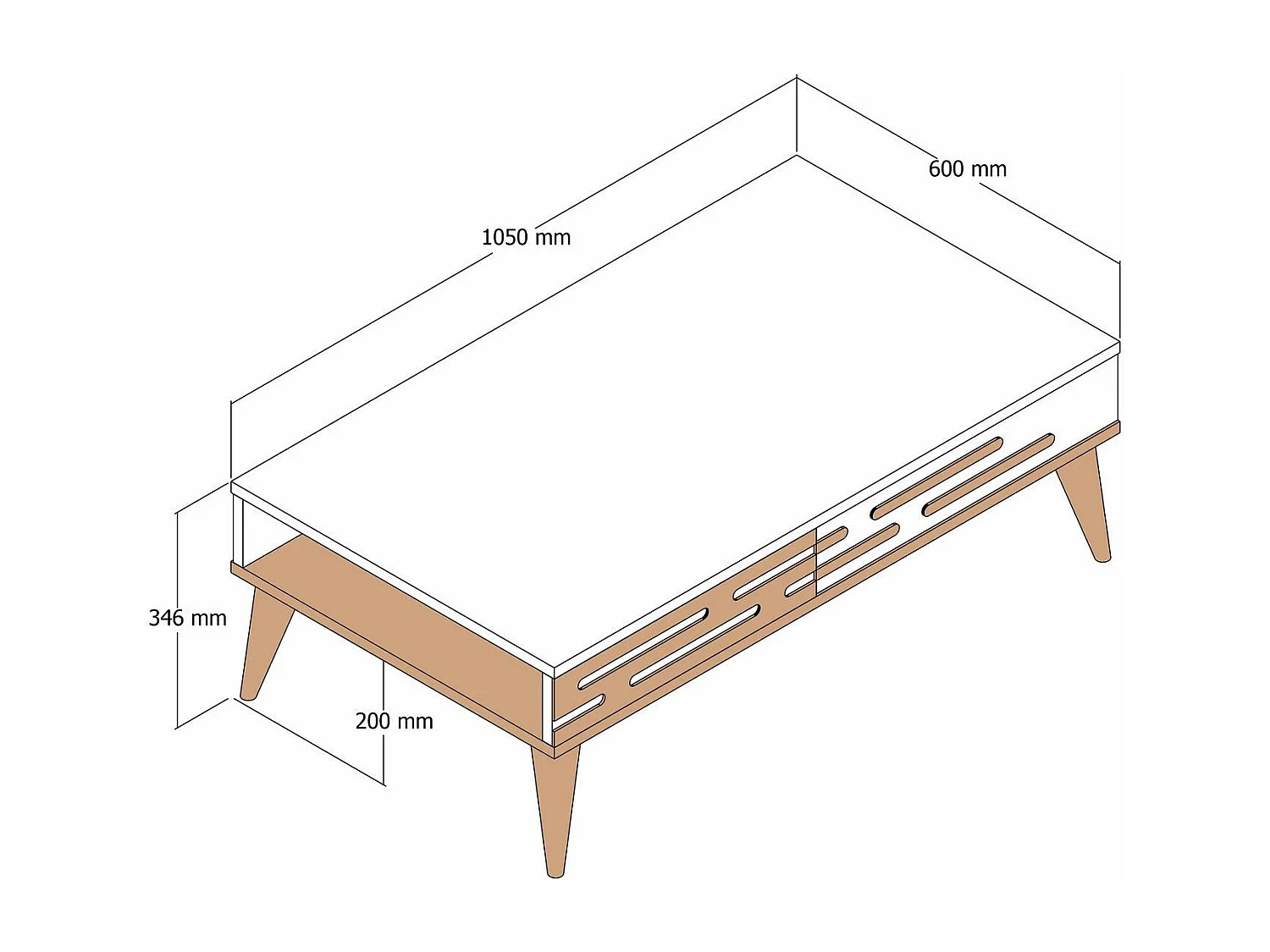 Mesa de Centro Valensiya em Noz e Creme: Elegância e Funcionalidade