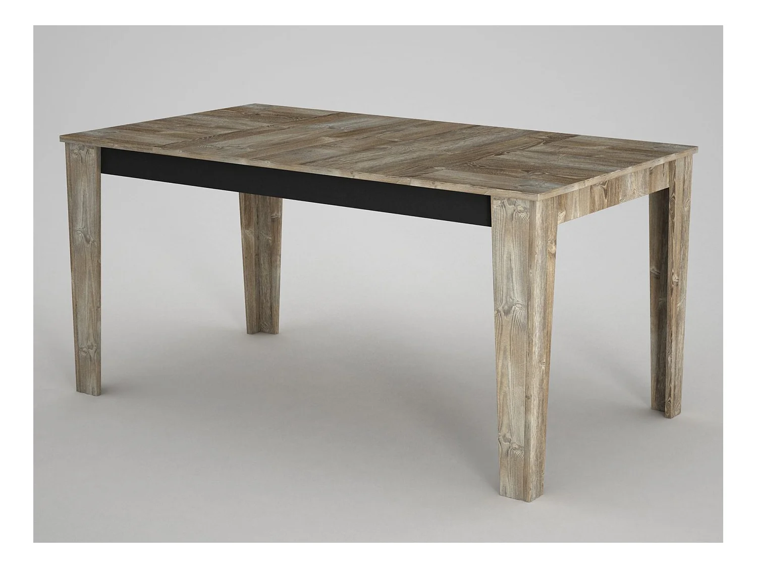 Mesa de Jantar Costa: Design Rústico em Bege e Madeira – 145x85x76.2 cm