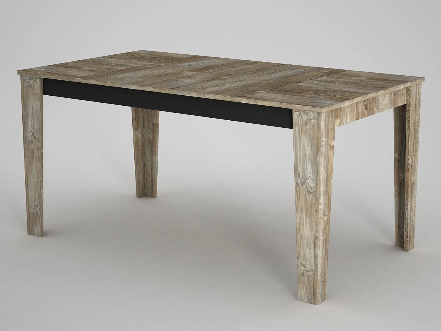 Mesa de Jantar Costa: Design Rústico em Bege e Madeira – 145x85x76.2 cm