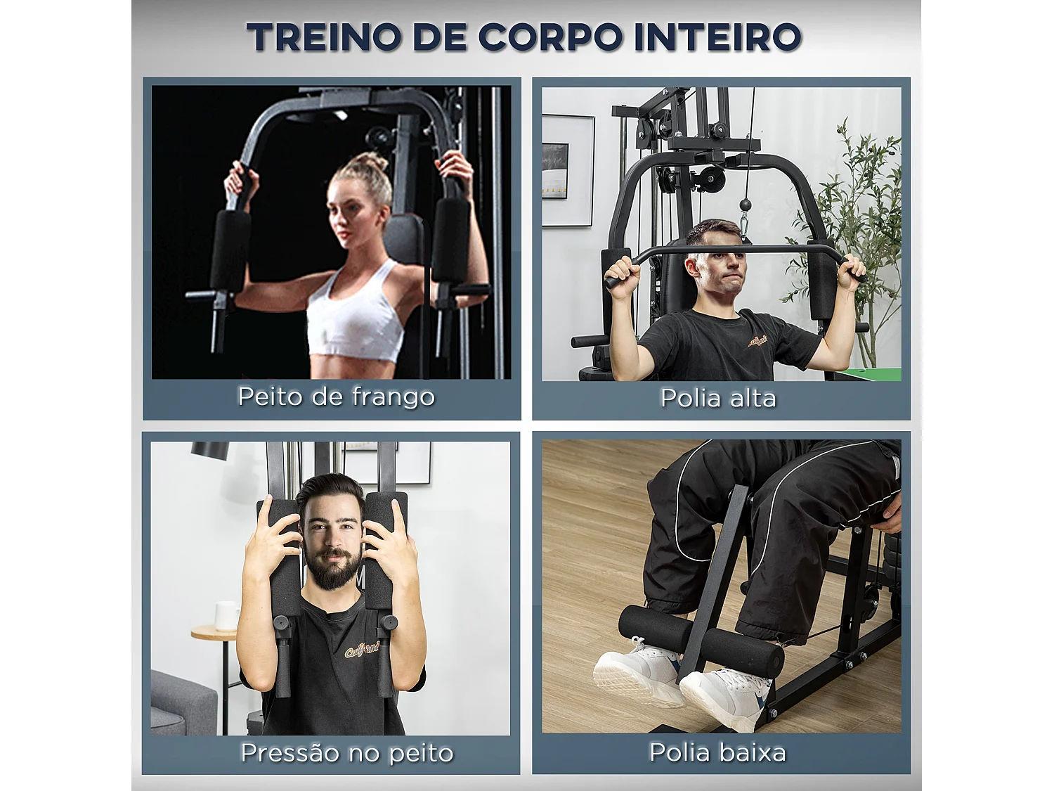 Multiestação de Musculação com Pesos Ajustáveis - Treine em Casa com Conforto e Segurança