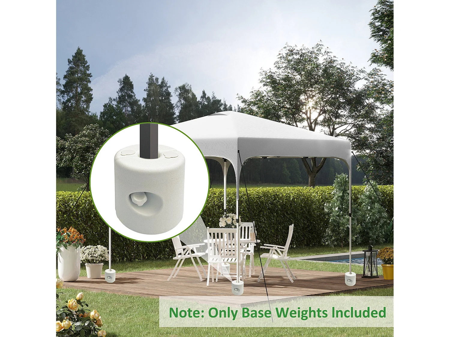 Conjunto de 4 Pesos para Tendas Dobráveis Outsunny - Fixação Segura com Água ou Areia