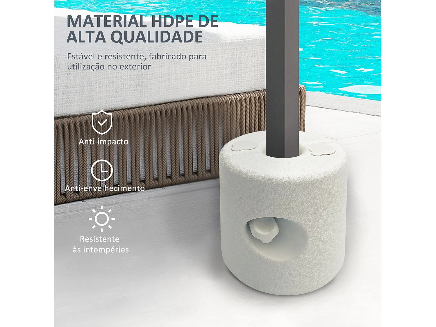 Conjunto de 4 Pesos para Tendas Dobráveis Outsunny - Fixação Segura com Água ou Areia