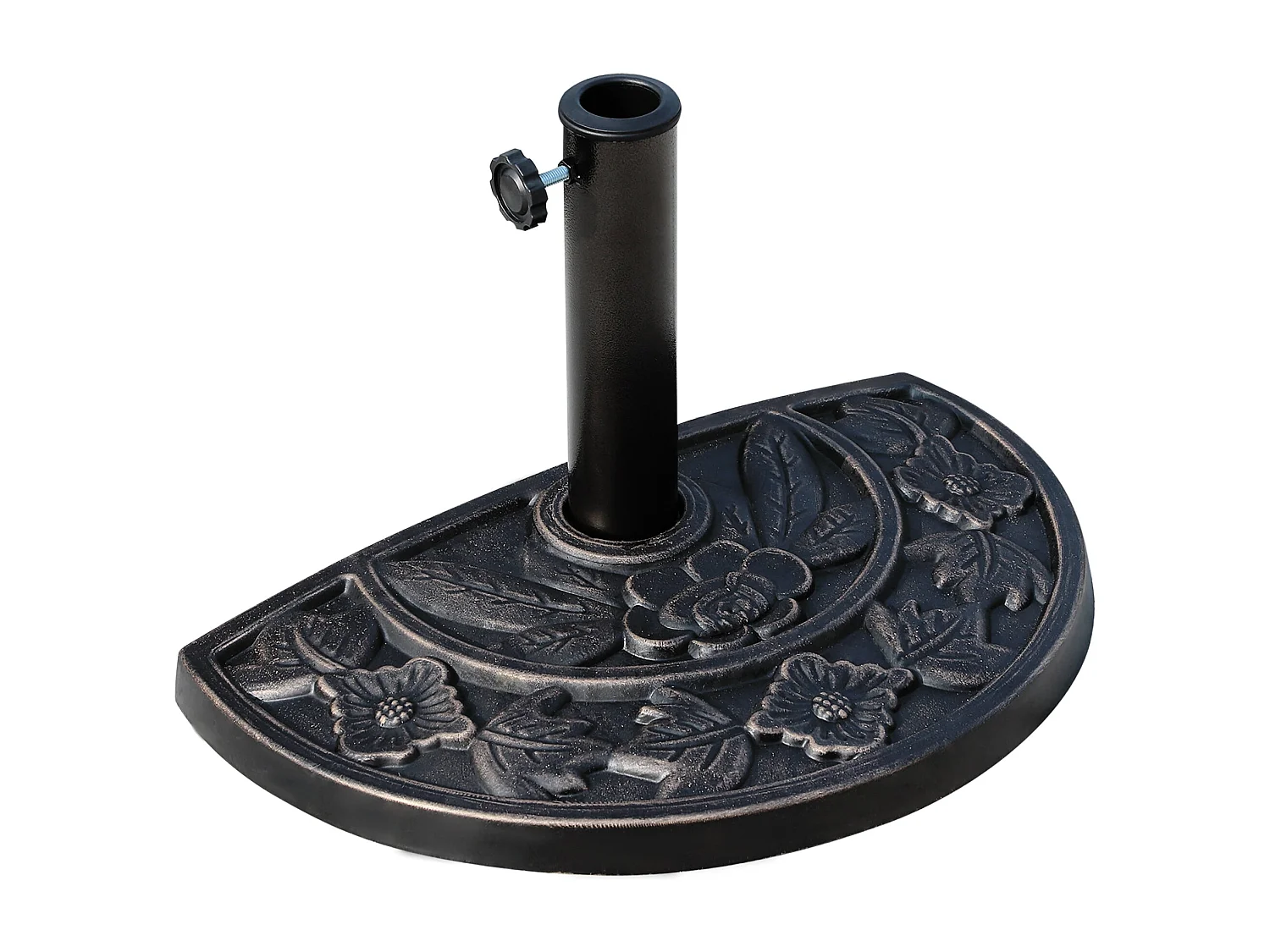 Base para Chapéu de Sol Semicircular de Resina com Peso de 9 kg para Jardim e Pátio