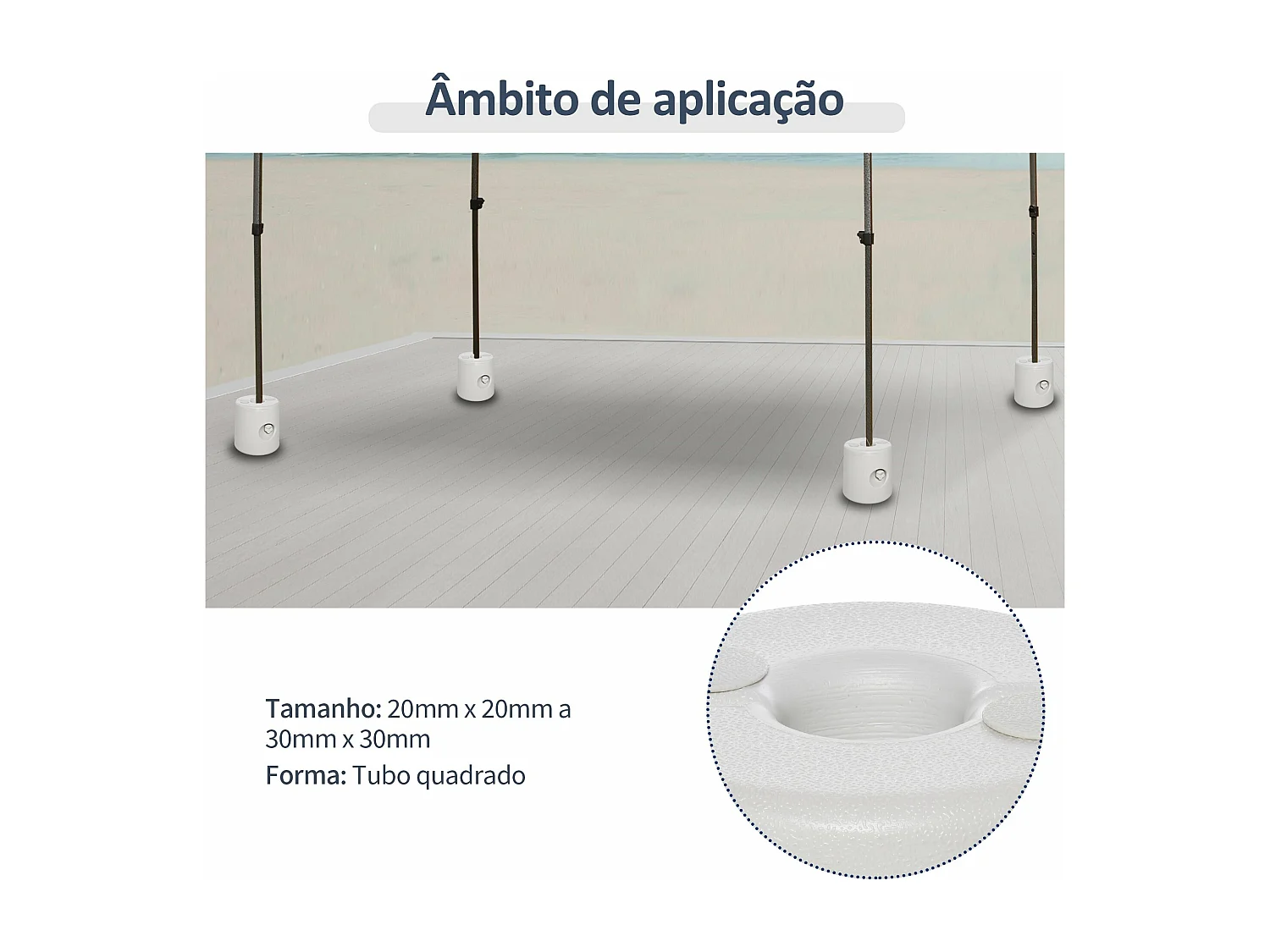 Conjunto de 4 Pesos para Tendas Dobráveis - Suportes Enchíveis com Capacidade de 9 kg