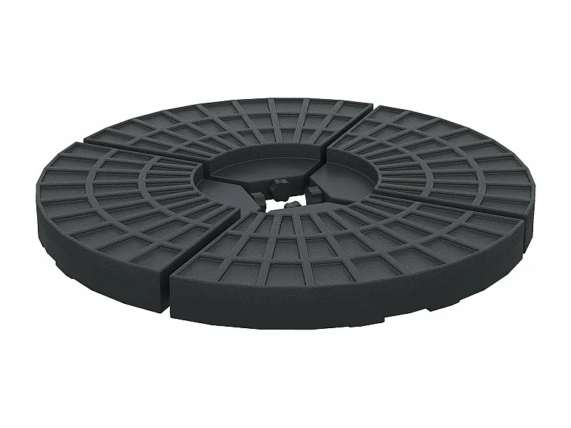 Pesos Recarregáveis para Chapéu de Sol Cruzado - Preto, HDPE, 48x48x8 cm