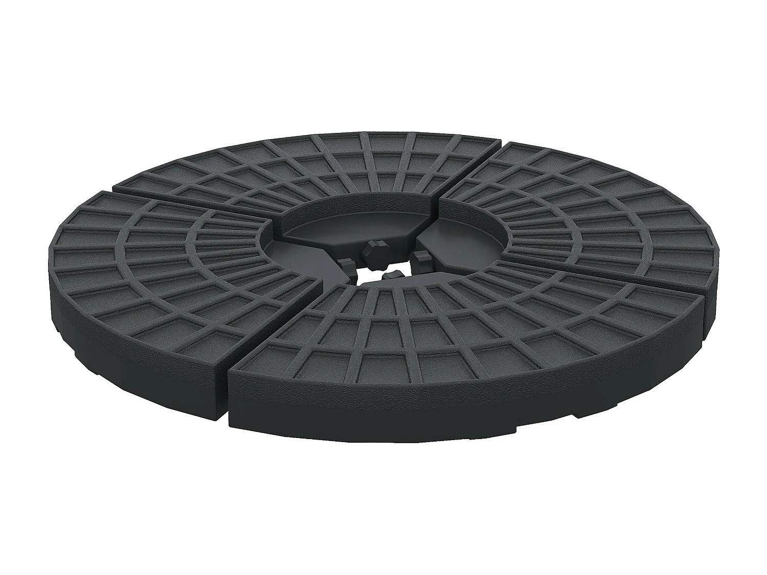 Pesos Recarregáveis para Chapéu de Sol Cruzado - Preto, HDPE, 48x48x8 cm