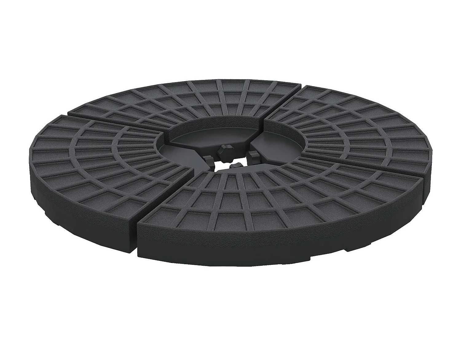 Peso para base de sombrilla Mika Outsunny 4 piezas rellenables negro