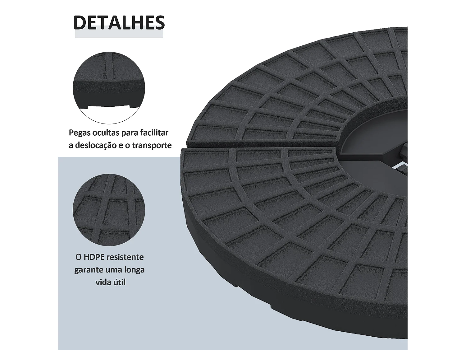 Peso para base de sombrilla Mika Outsunny 4 piezas rellenables negro