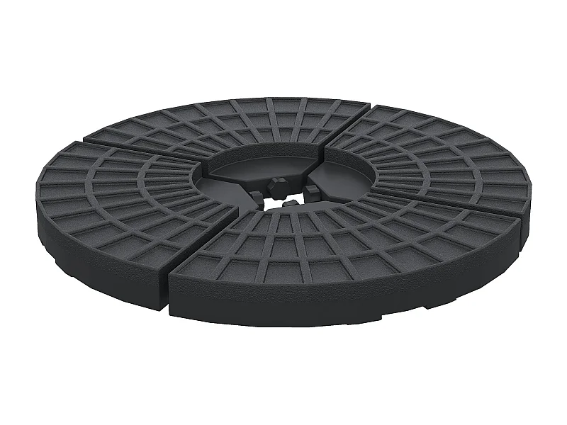 Peso para base de sombrilla Mika Outsunny 4 piezas rellenables negro