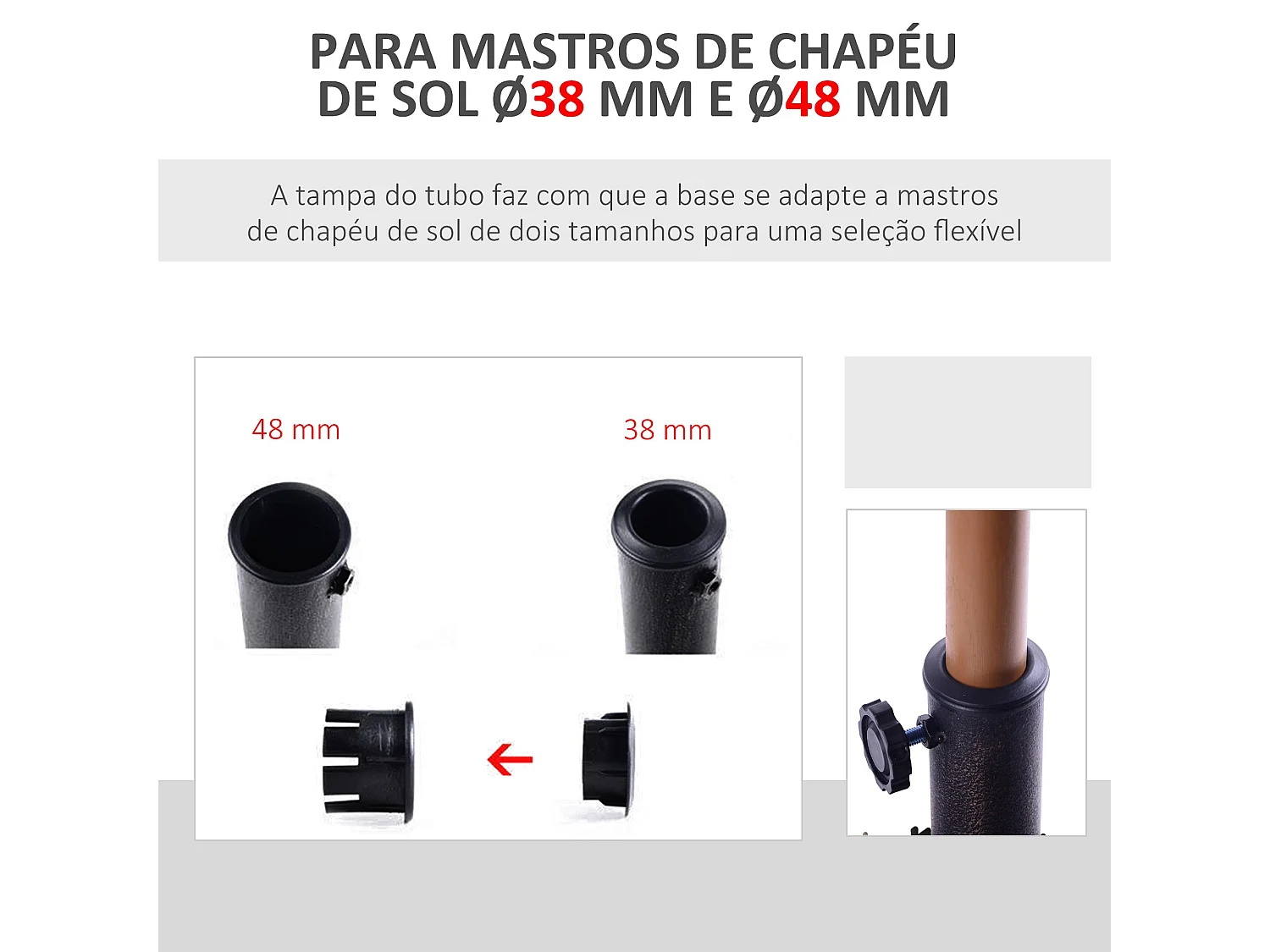Base de Chapéu de Sol Outsunny de 15 kg com Design Elegante para Varanda e Jardim