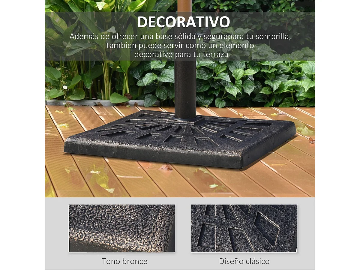 Base de Chapéu de Sol Outsunny de 15 kg com Design Elegante para Varanda e Jardim