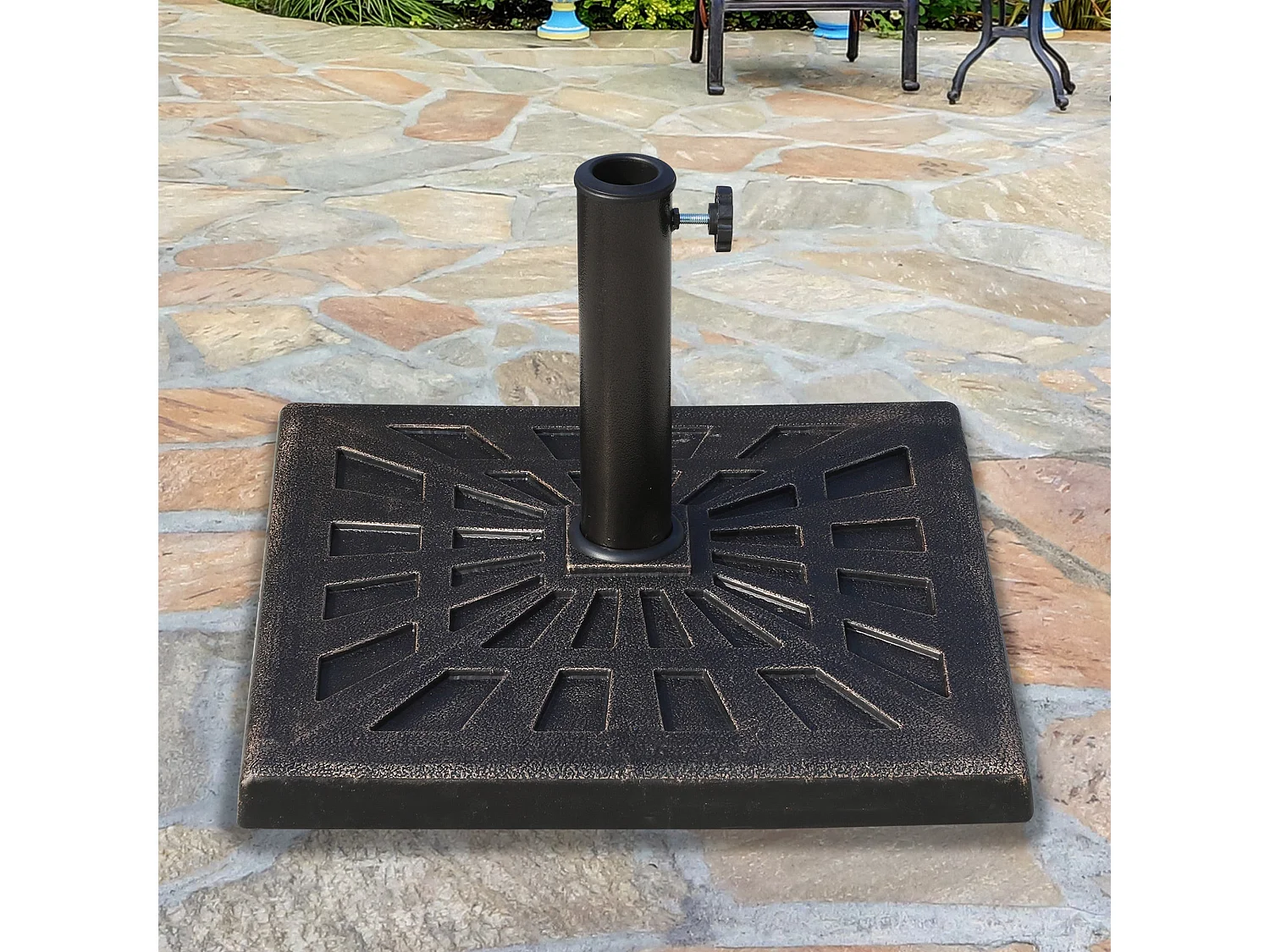 Base de Chapéu de Sol Outsunny de 15 kg com Design Elegante para Varanda e Jardim