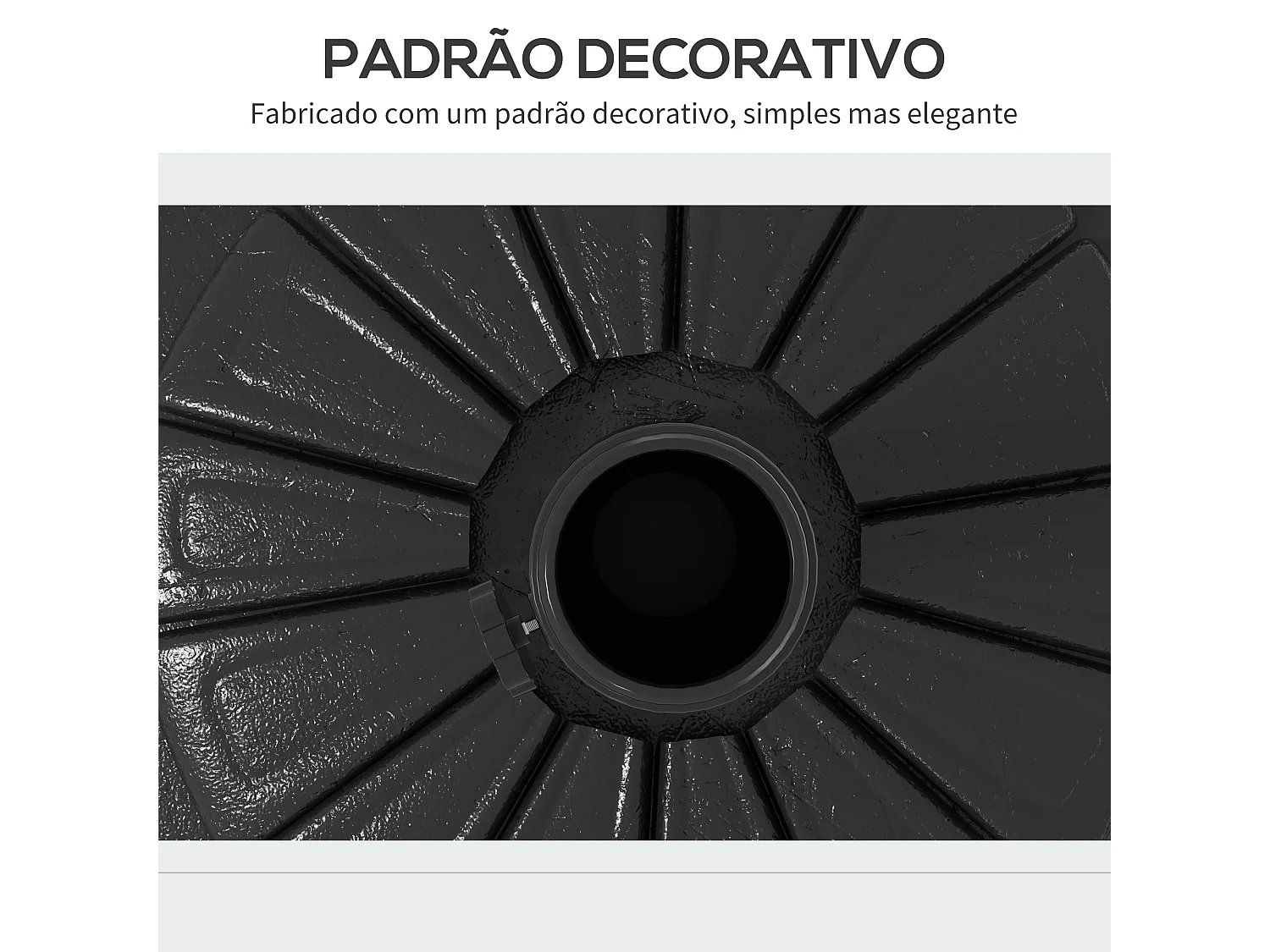 Base de Chapéu de Sol Outsunny de HDPE com Peso de 13 kg para Mastros de Ø38/48 mm