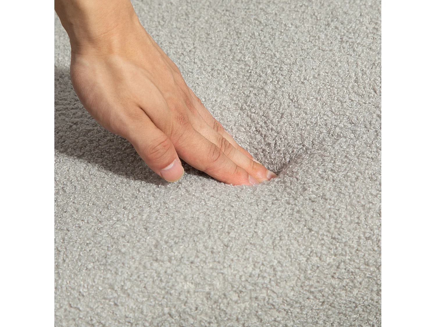 Poltrona Baloiço HOMCOM Aconchegante em Tecido Polar com Estrutura de Madeira - Cinza